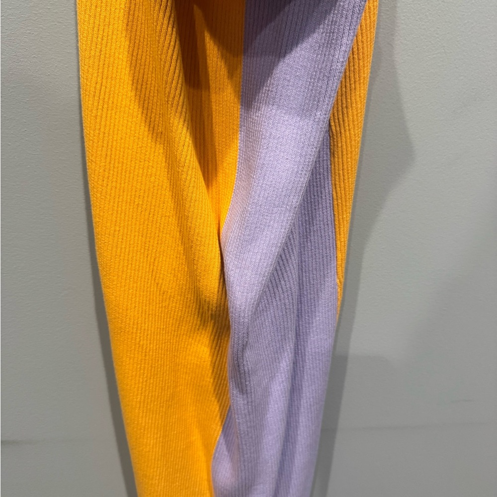 Eloquii Yellow and Lavender Ribbed Button Cardigan - Picture 4 of 4